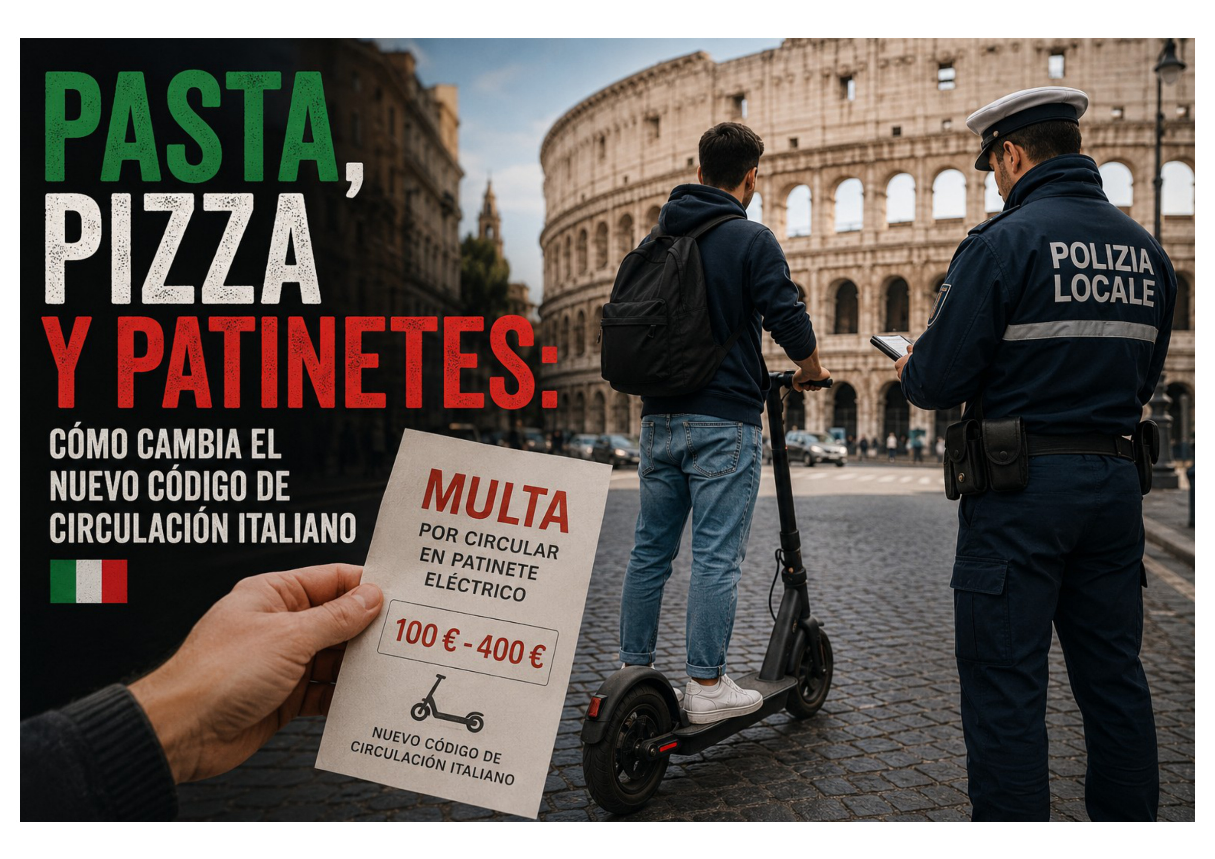 Italia obliga a matricular los patinetes eléctricos: multas de hasta 400 euros y nuevas exigencias para circular